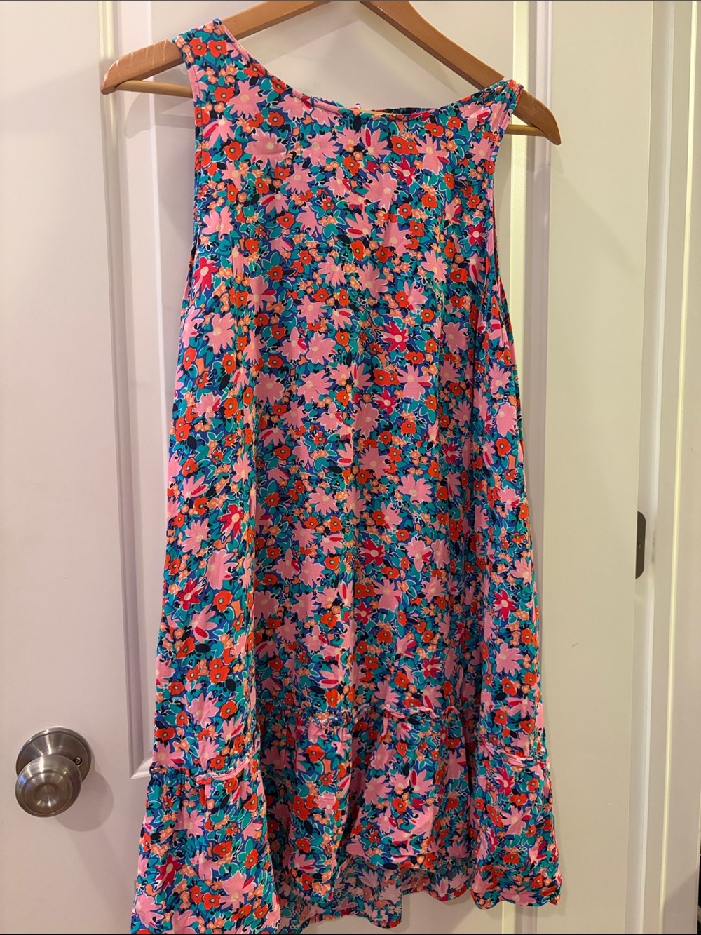 Floral Sleeveless Sundress in Pink & Teal